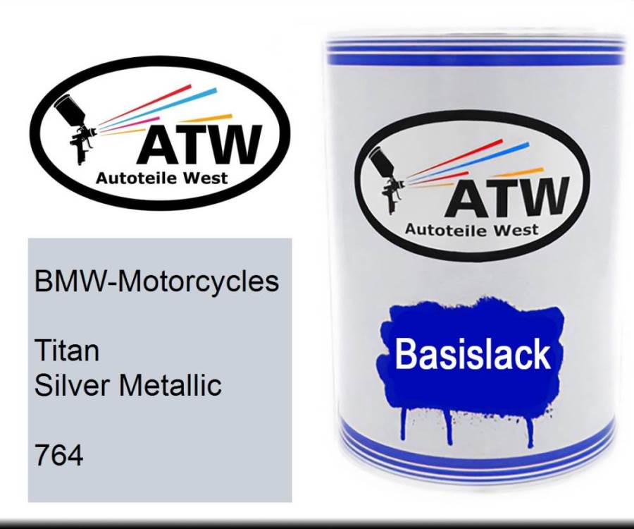 BMW-Motorcycles, Titan Silver Metallic, 764: 500ml Lackdose, von ATW Autoteile West.